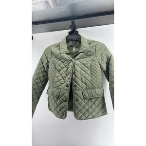 Olive Green Diamond Puffer Jacket Coat Small‎